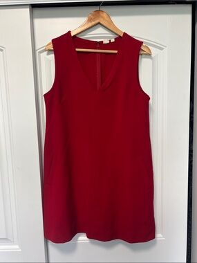 GAP Sleeveless V-Neck Mini Dress in Rich Red